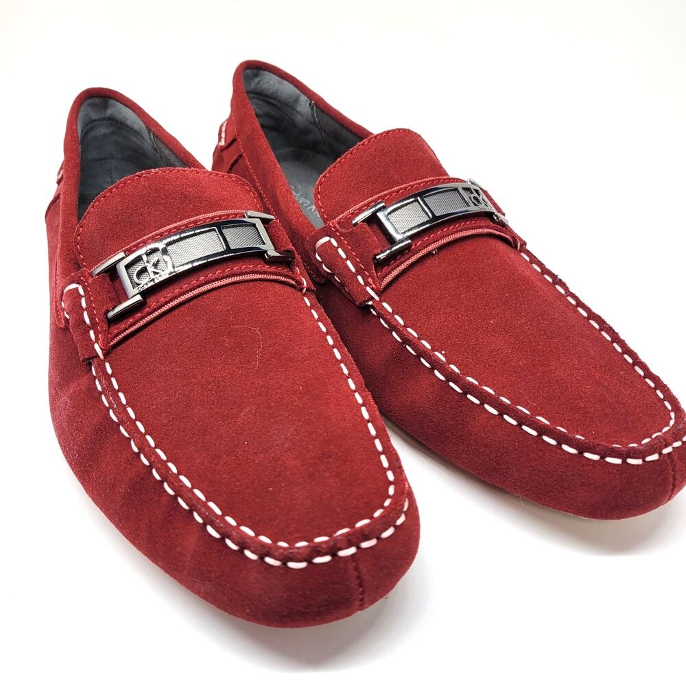 Calvin Klein Moby Red Driving Loafers Mens Size 10 M